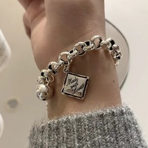 NEW 925 STERLING SILVER SQUARE BALL BRACELET